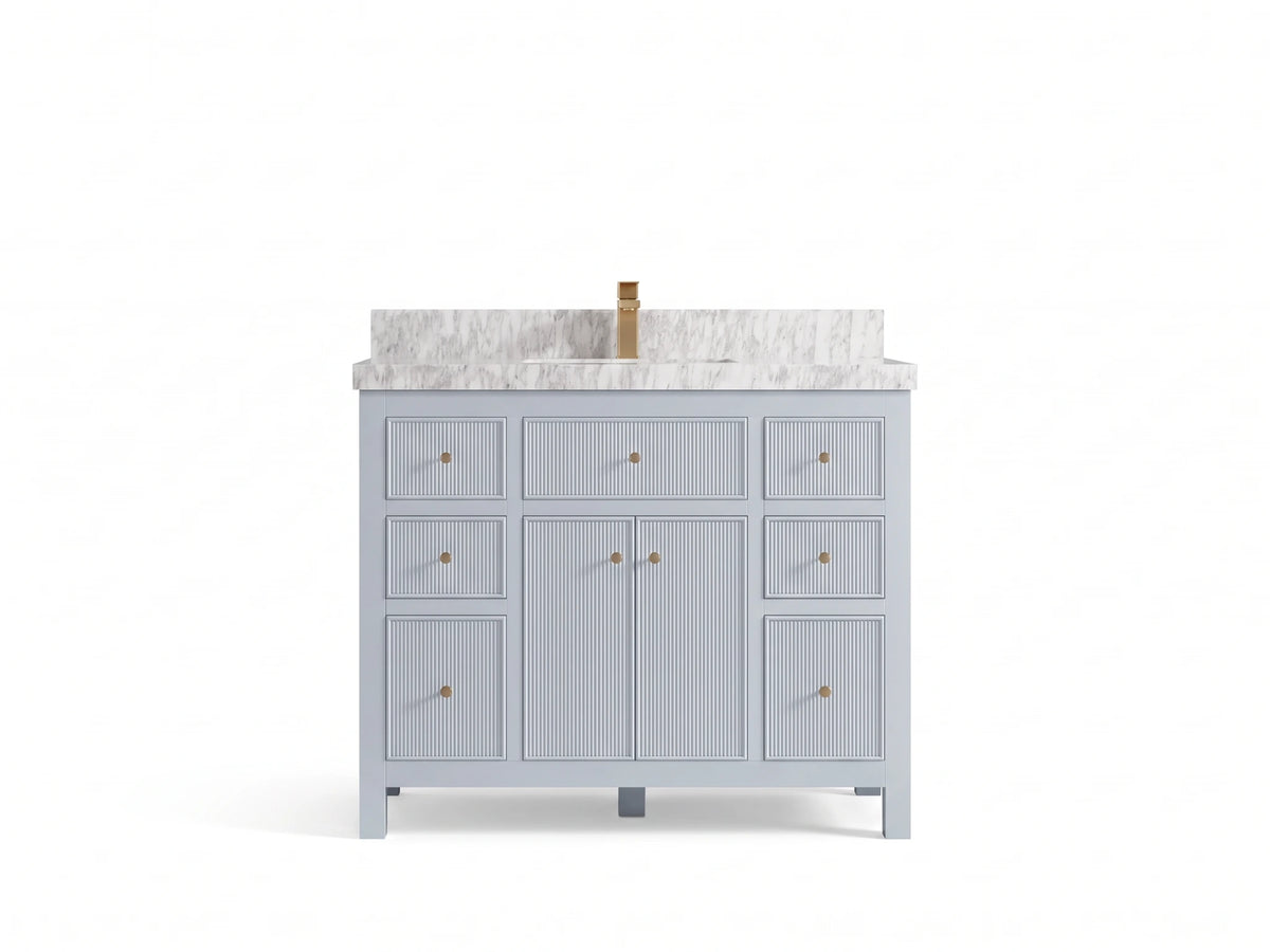 Sonoma 42 in W x 22 in D Free Standing Reeded Single Sink Bathroom Vanity