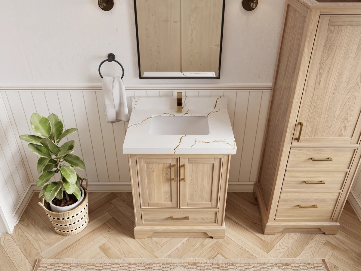 Charlotte White Oak 30 in. W x 22 in. D Single Sink Bathroom Vanity