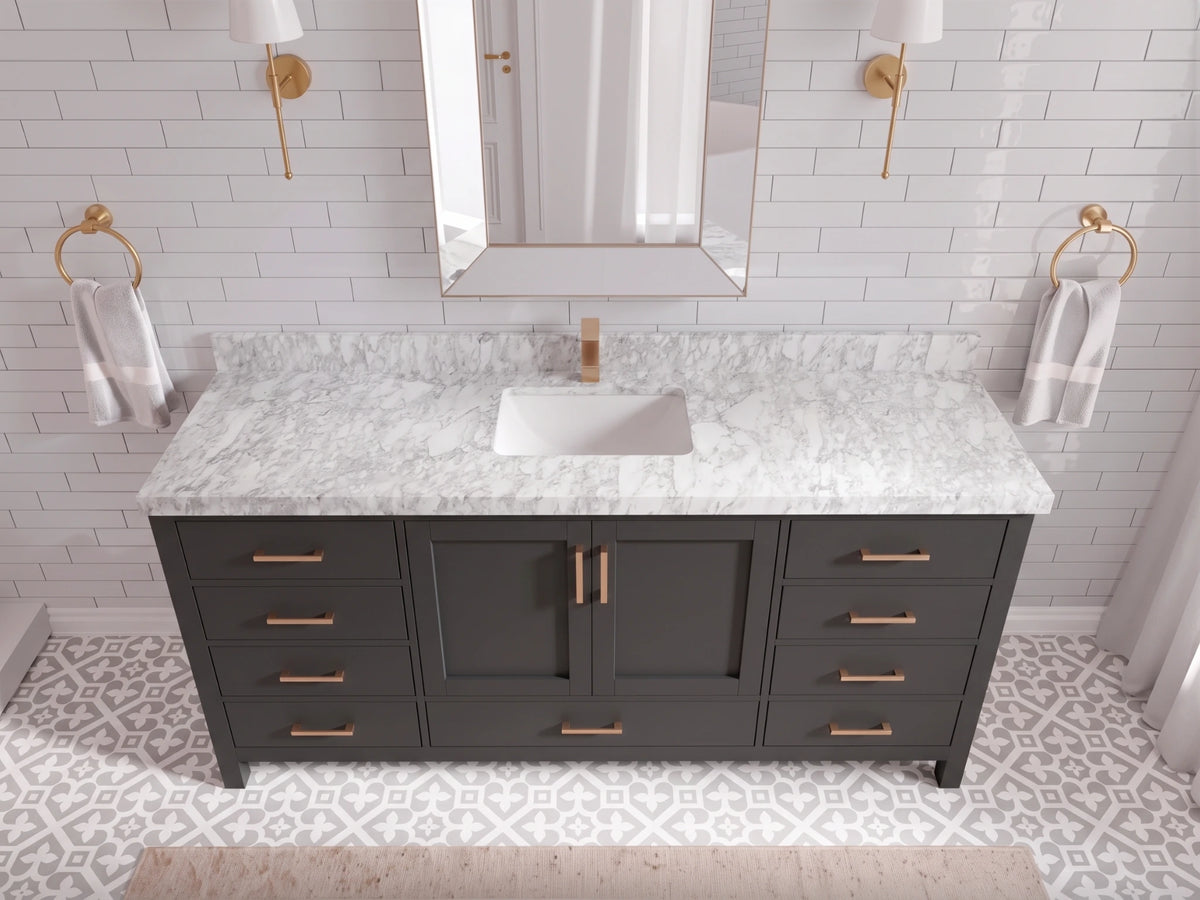 Malibu 72 in. W x 22 in. D Single Sink Bathroom Vanity