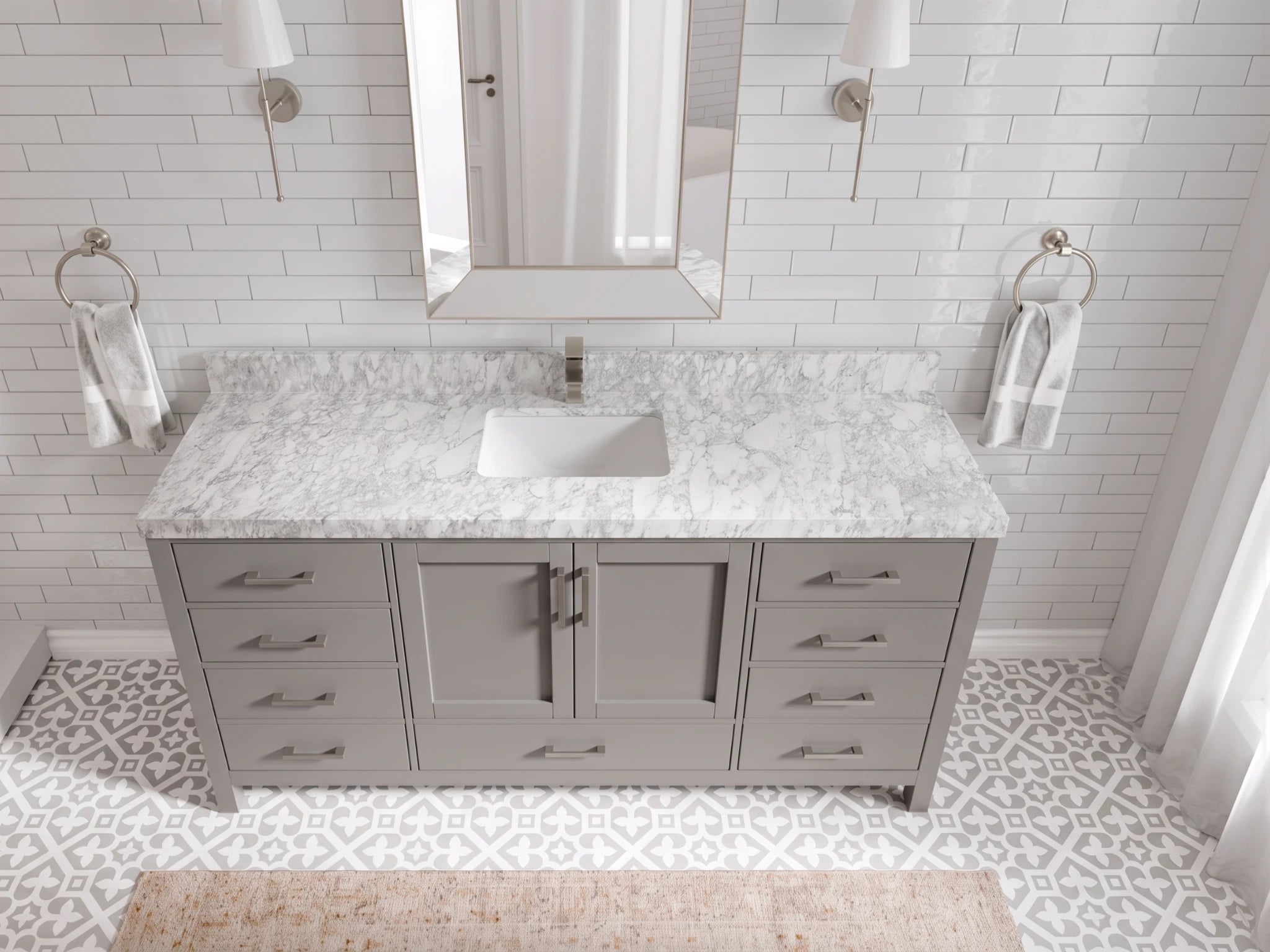 Malibu 72 in. W x 22 in. D Single Sink Bathroom Vanity