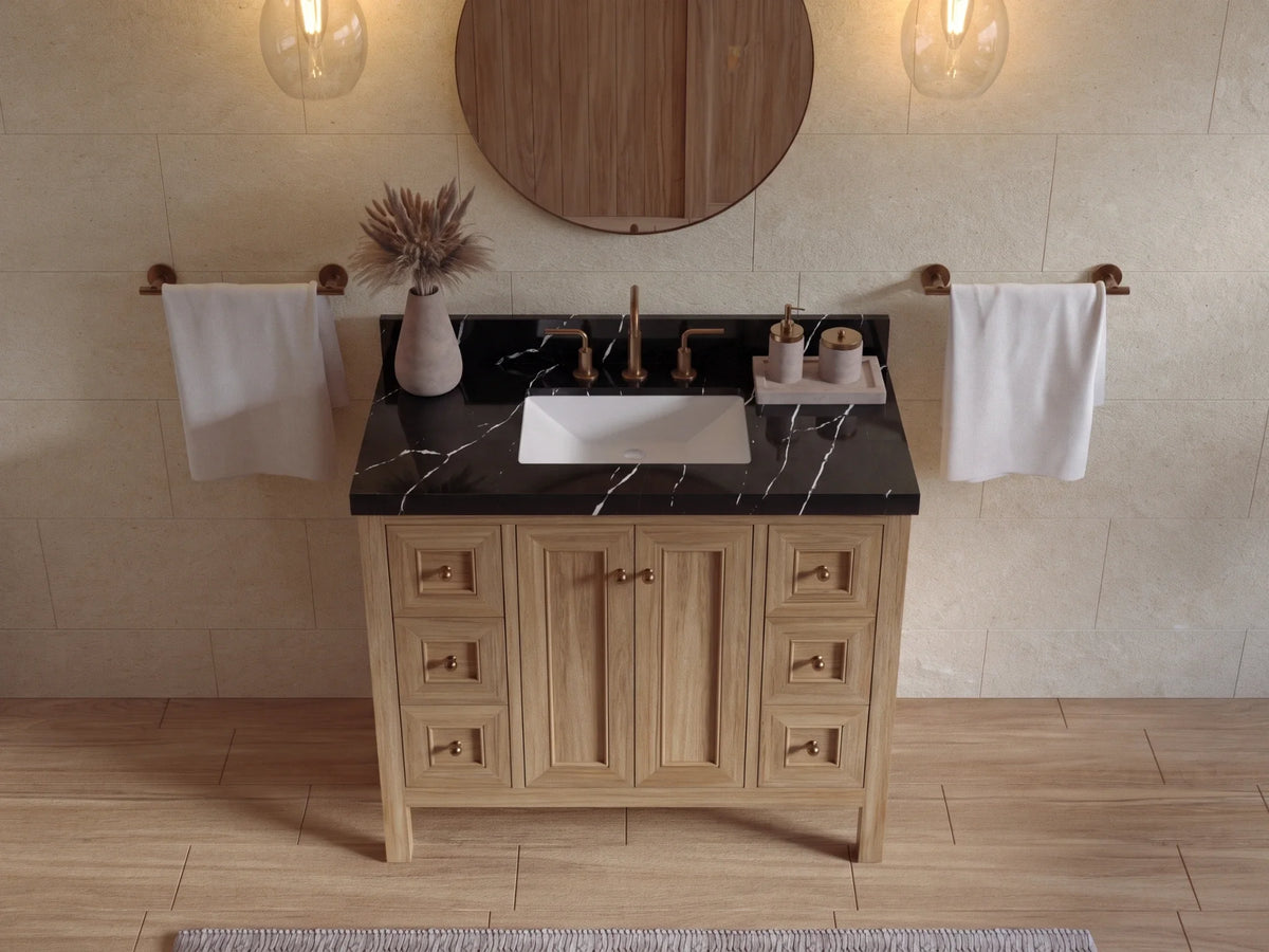 Nashville Teak Wood 42 in. W x 22 in. D Single Sink Bathroom Vanity