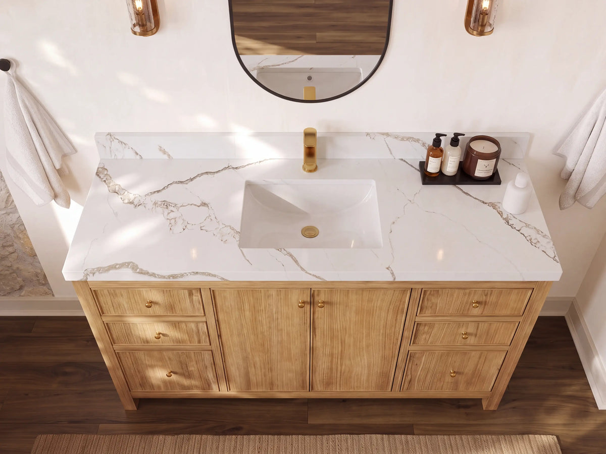 Chicago Teak 60 in. W x 22 in. D Single Sink Bathroom Vanity