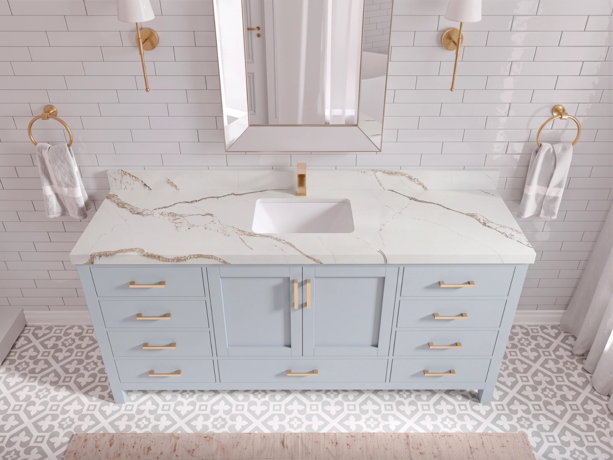 Malibu 72 in. W x 22 in. D Single Sink Bathroom Vanity
