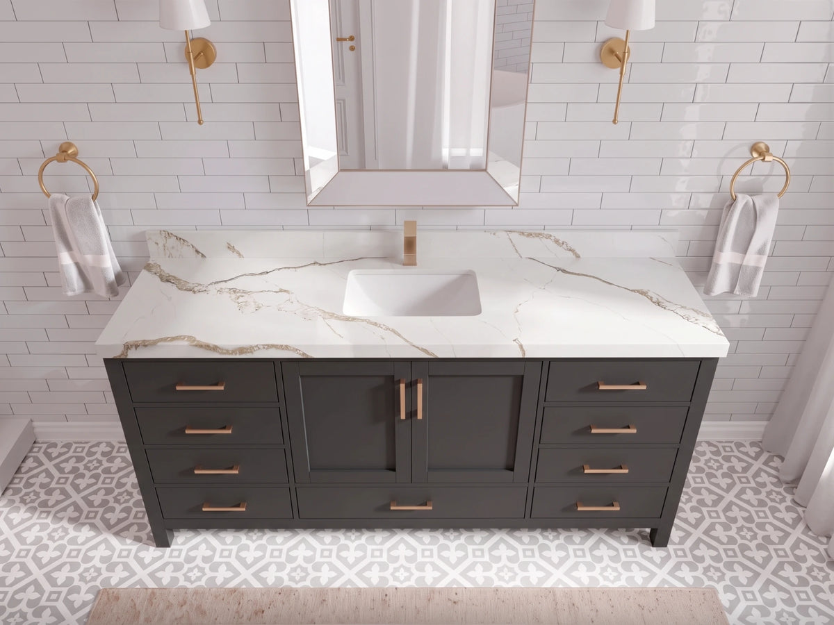 Malibu 72 in. W x 22 in. D Single Sink Bathroom Vanity