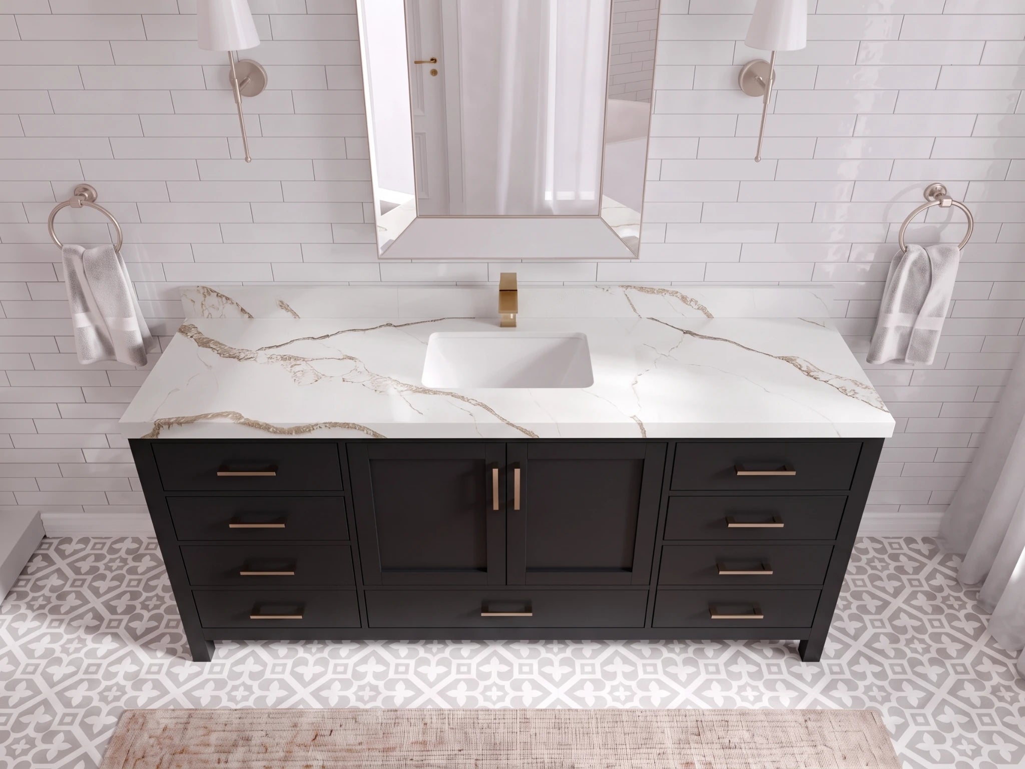 Malibu 72 in. W x 22 in. D Single Sink Bathroom Vanity