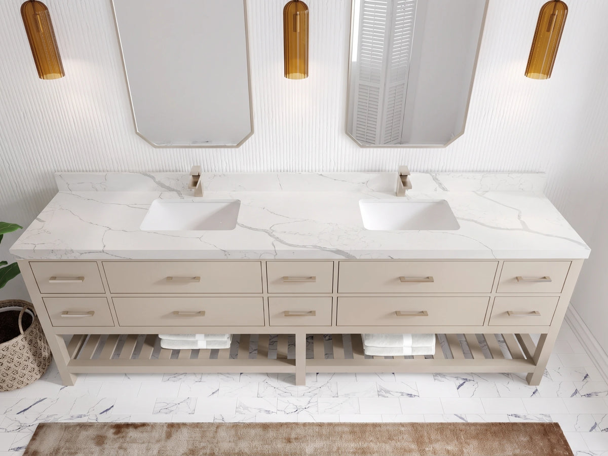 Parker 96 in W x 22 in D Free Standing Double Sink Bathroom Vanity