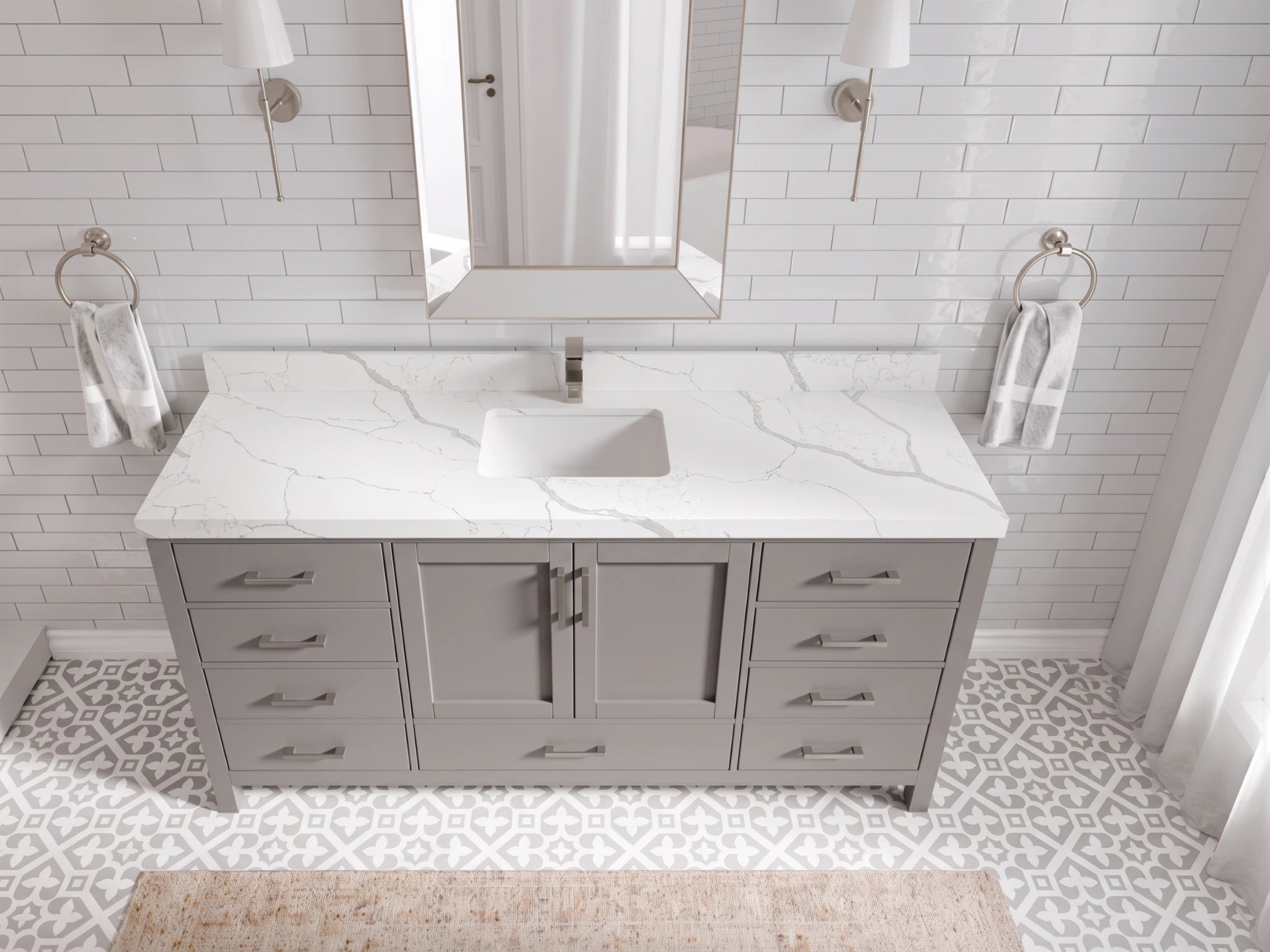 Malibu 72 in. W x 22 in. D Single Sink Bathroom Vanity