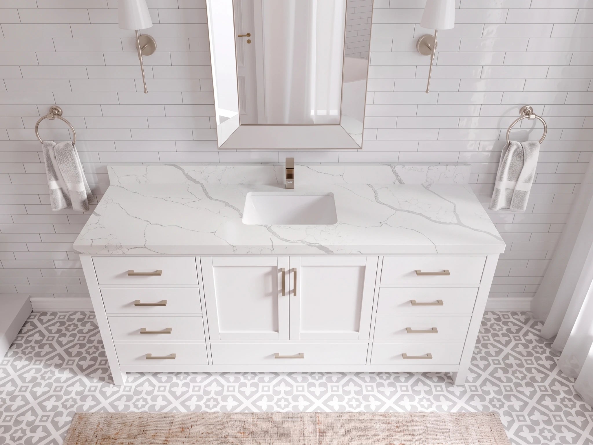 Malibu 72 in. W x 22 in. D Single Sink Bathroom Vanity