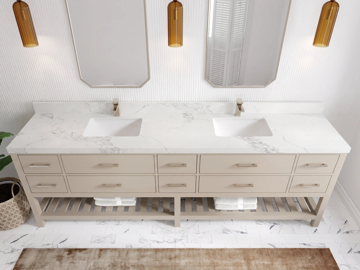 Parker 96 in W x 22 in D Free Standing Double Sink Bathroom Vanity
