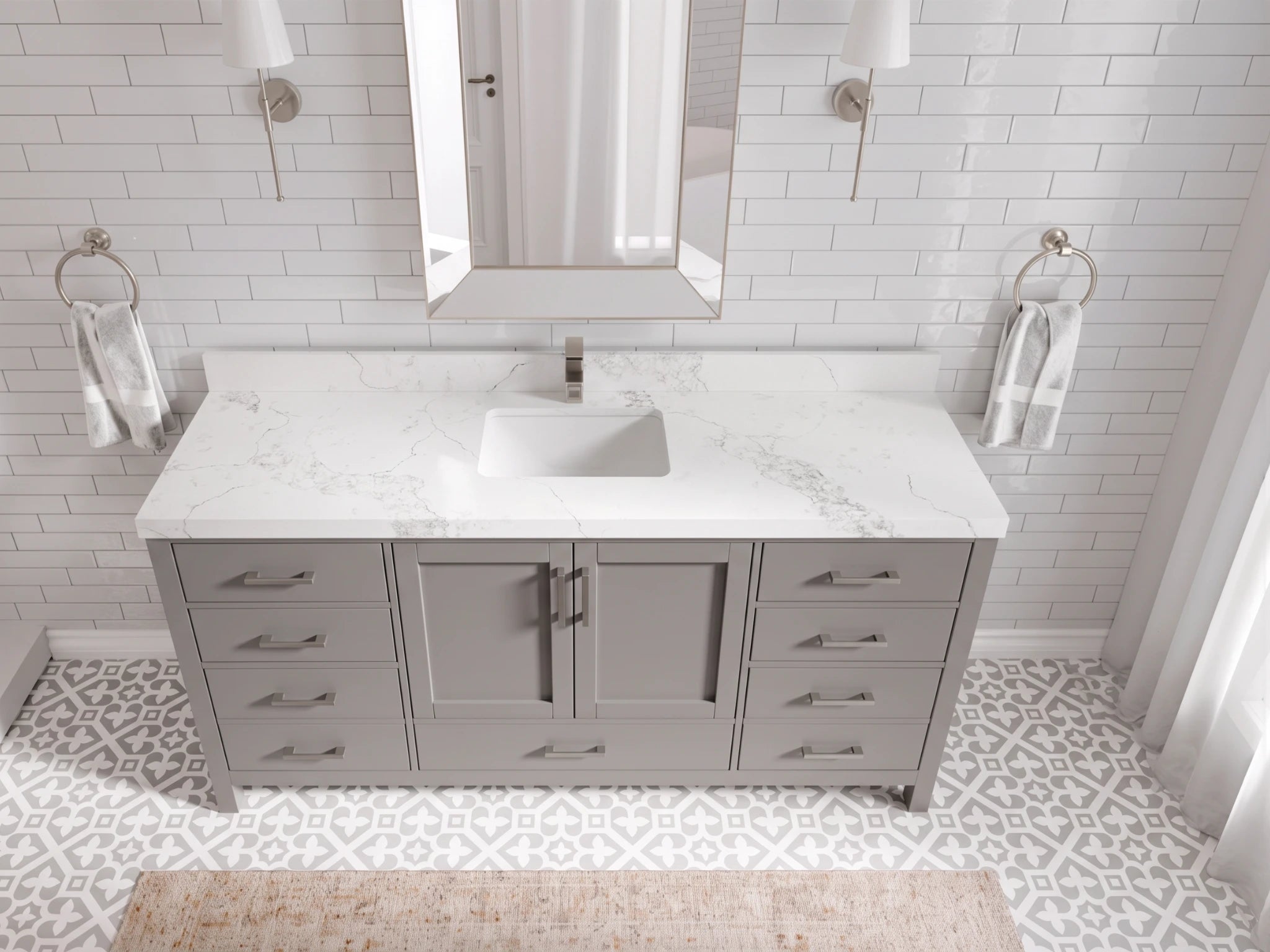Malibu 72 in. W x 22 in. D Single Sink Bathroom Vanity
