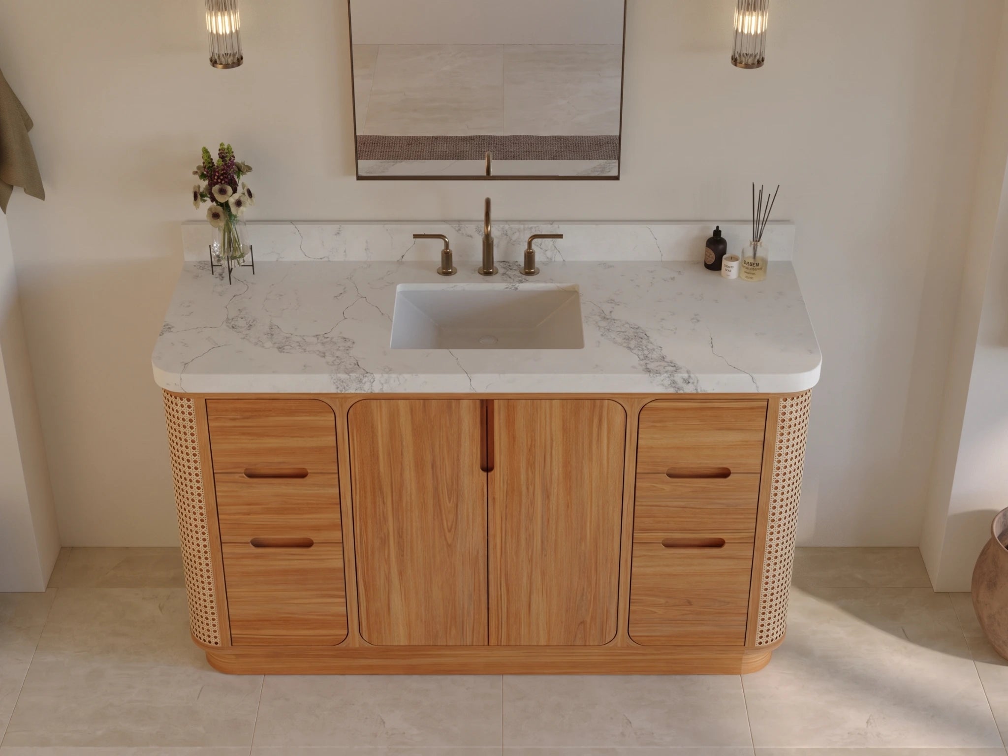 Ventura Teak Wood 60 in. W x 22 in. D Single Sink Bathroom Vanity