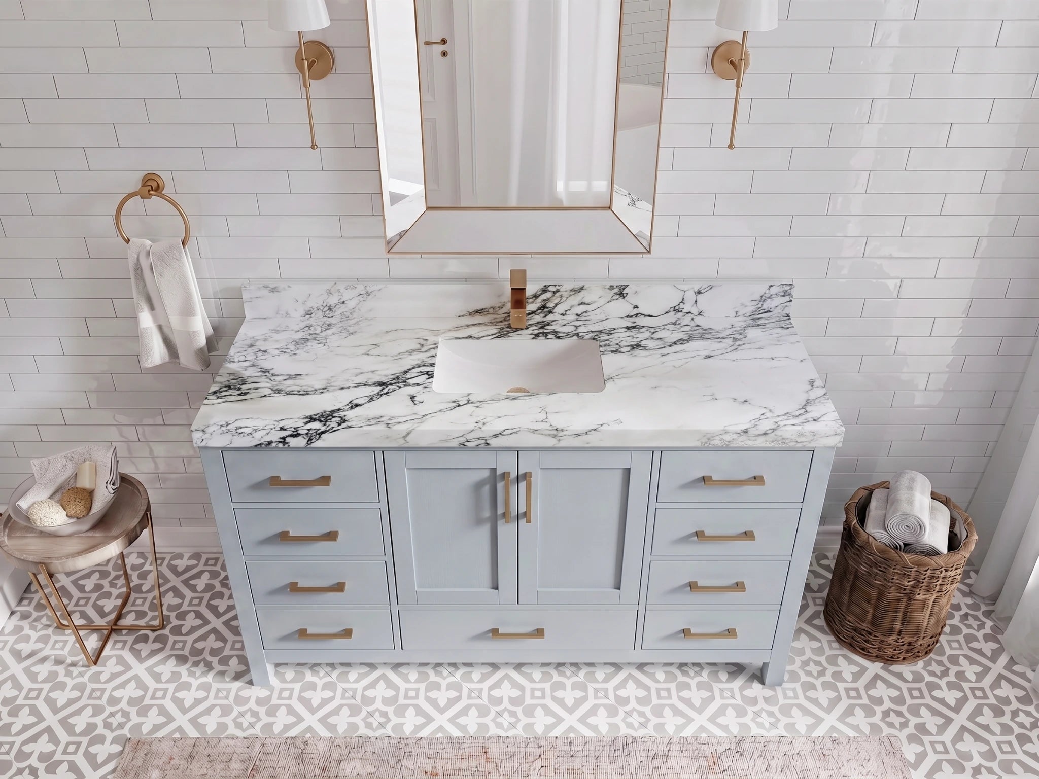 Malibu 60 in. W x 22 in. D Single Sink Bathroom Vanity