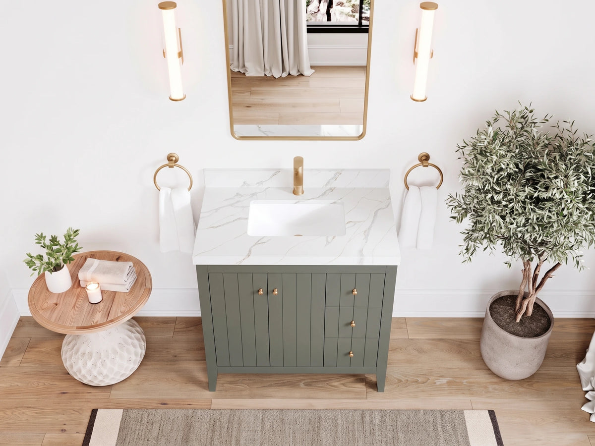 Atlanta 36 in. W x 22 in. D Center Sink Modern Bathroom Vanity