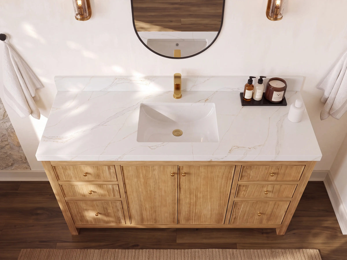 Chicago Teak 60 in. W x 22 in. D Single Sink Bathroom Vanity