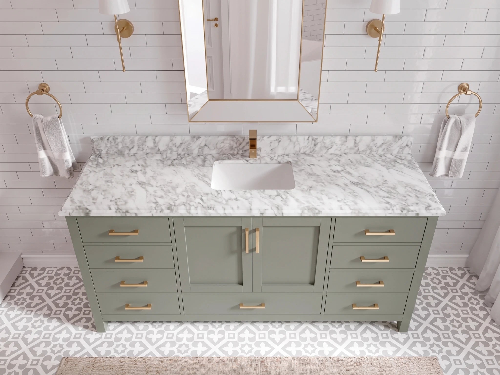 Malibu 72 in. W x 22 in. D Single Sink Bathroom Vanity