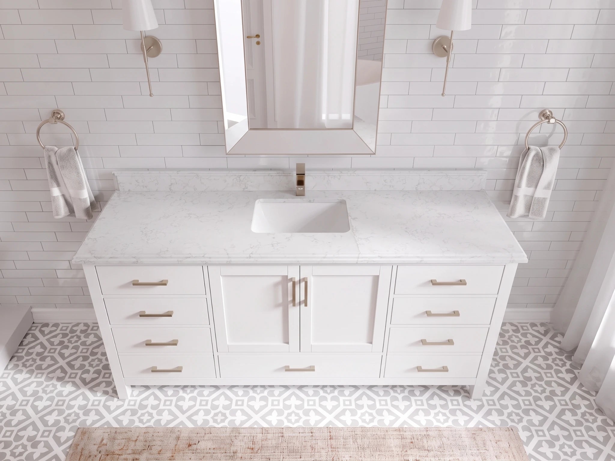 Malibu 72 in. W x 22 in. D Single Sink Bathroom Vanity