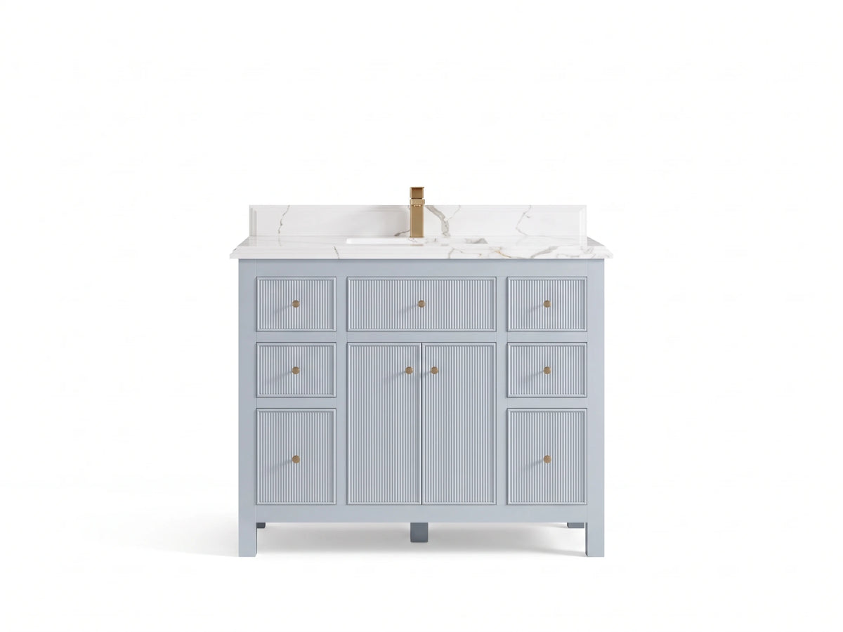 Sonoma 42 in W x 22 in D Free Standing Reeded Single Sink Bathroom Vanity