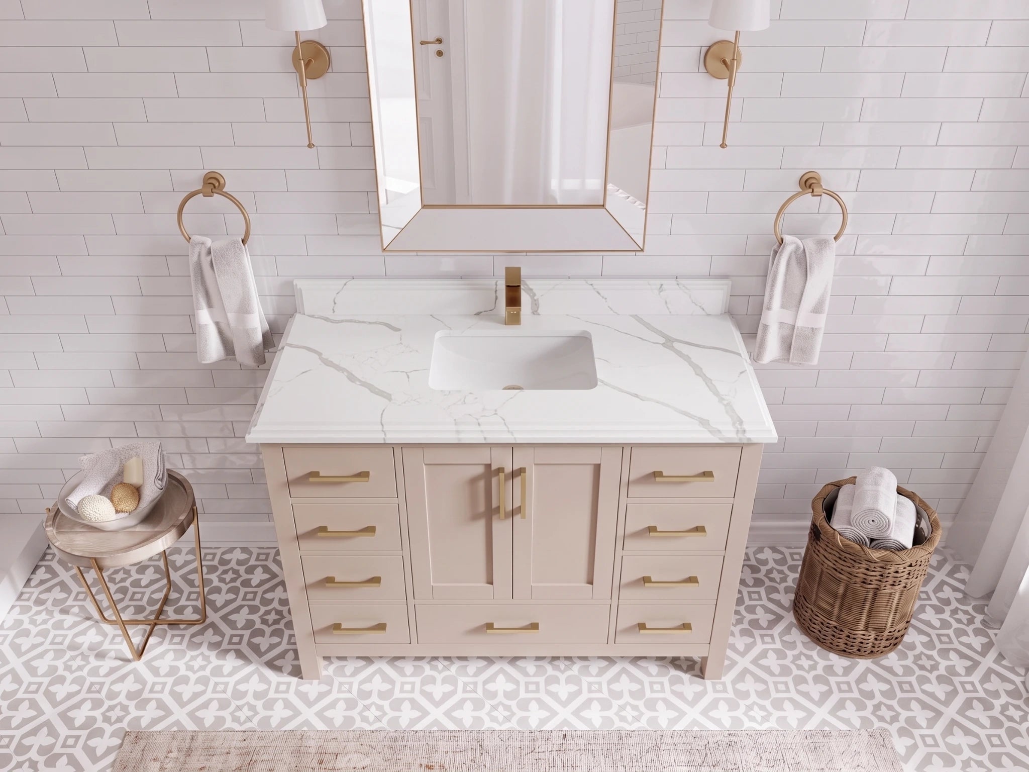 Malibu 48 in. W x 22 in. D Single Sink Bathroom Vanity