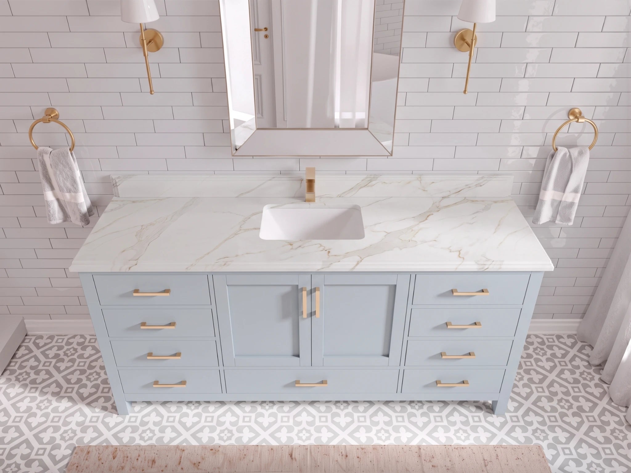 Malibu 72 in. W x 22 in. D Single Sink Bathroom Vanity