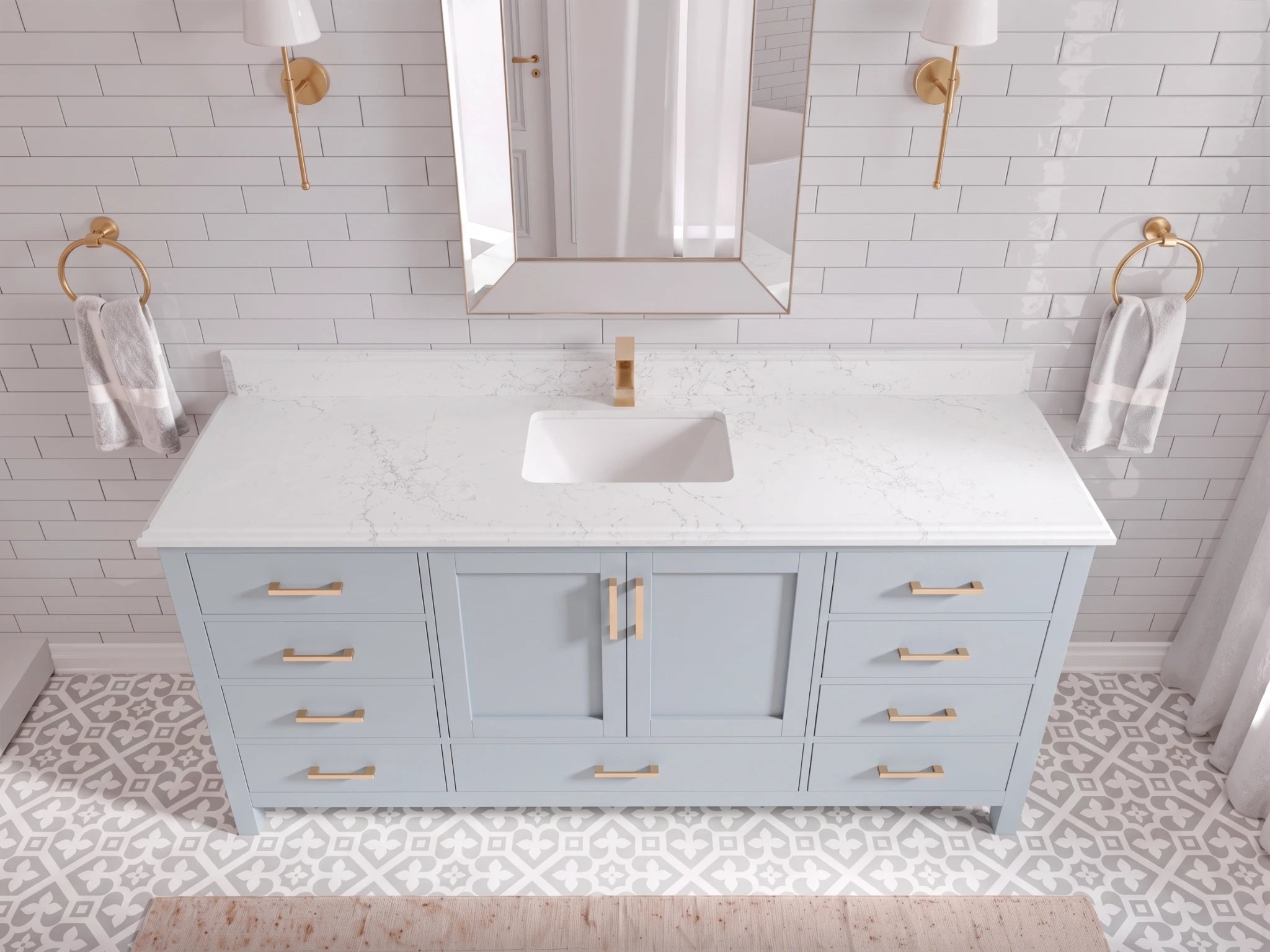 Malibu 72 in. W x 22 in. D Single Sink Bathroom Vanity