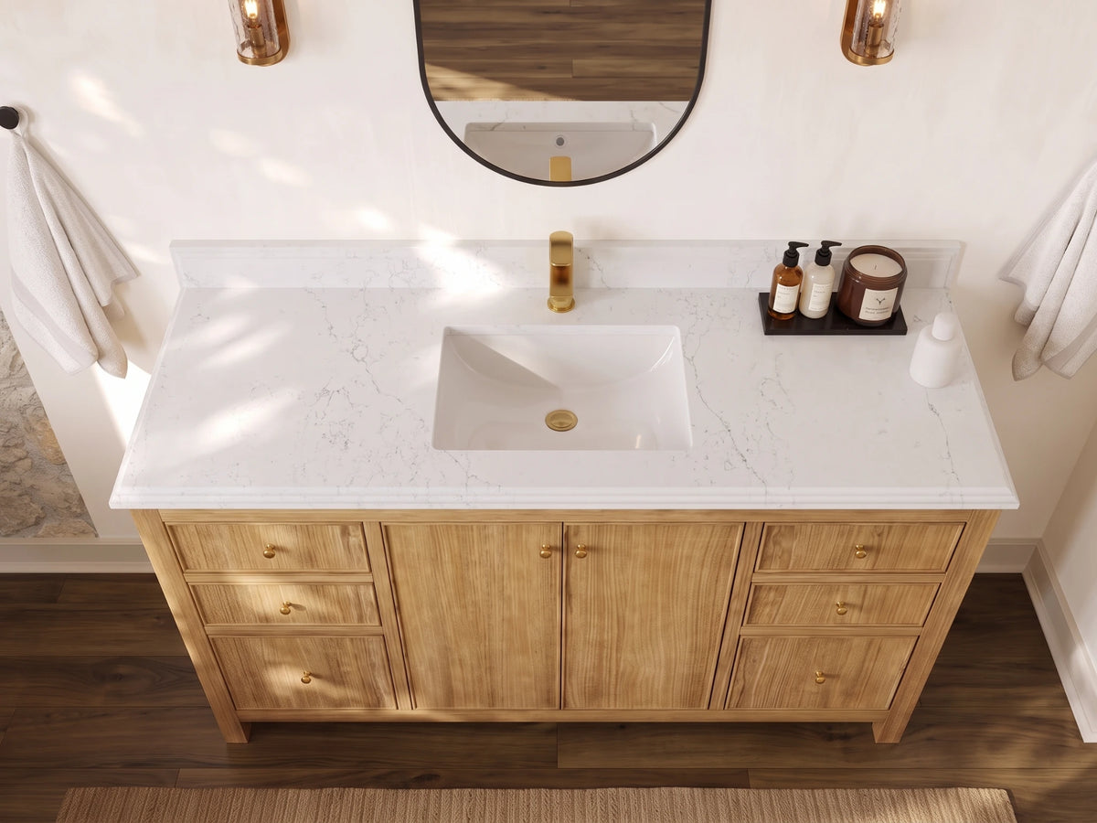Chicago Teak 60 in. W x 22 in. D Single Sink Bathroom Vanity