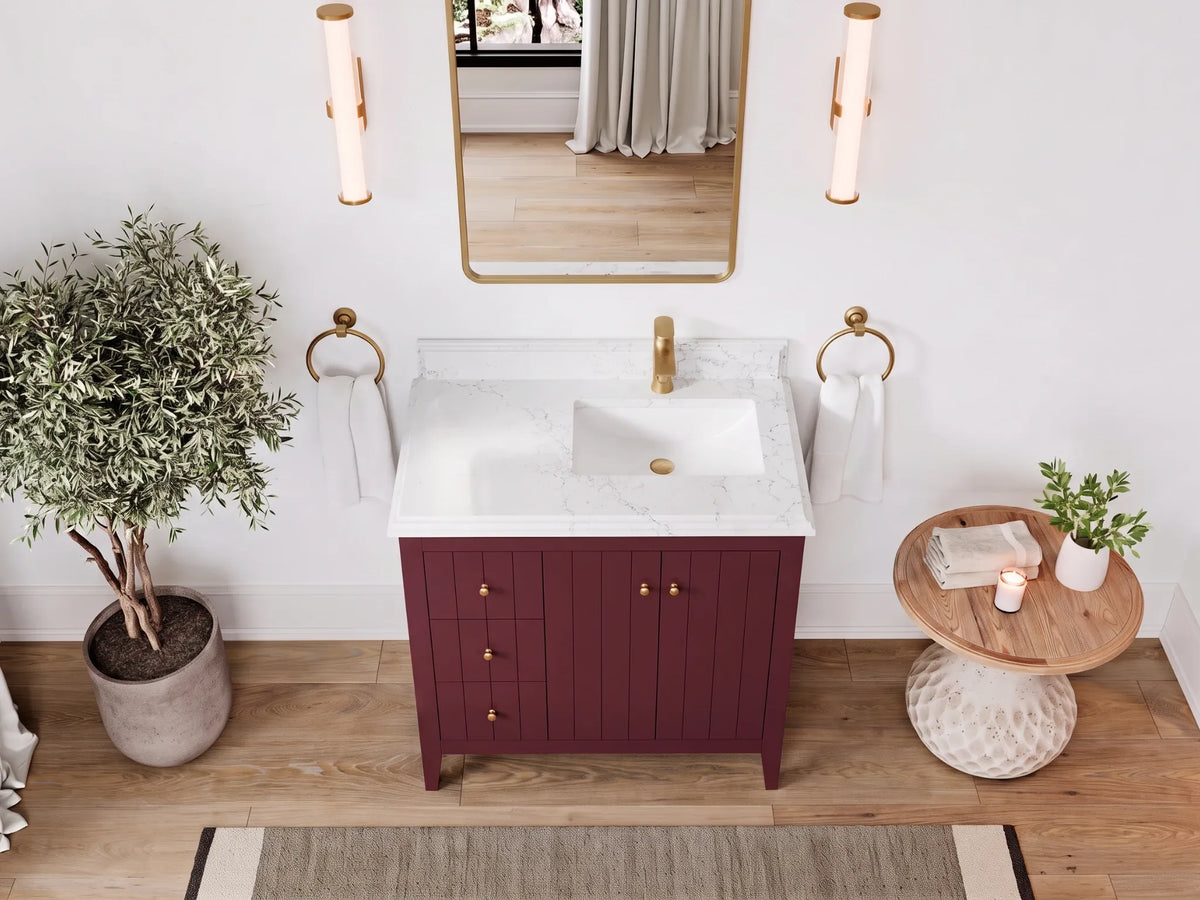 Atlanta 36 in. W x 22 in. D Right Offset Sink Bathroom Vanity