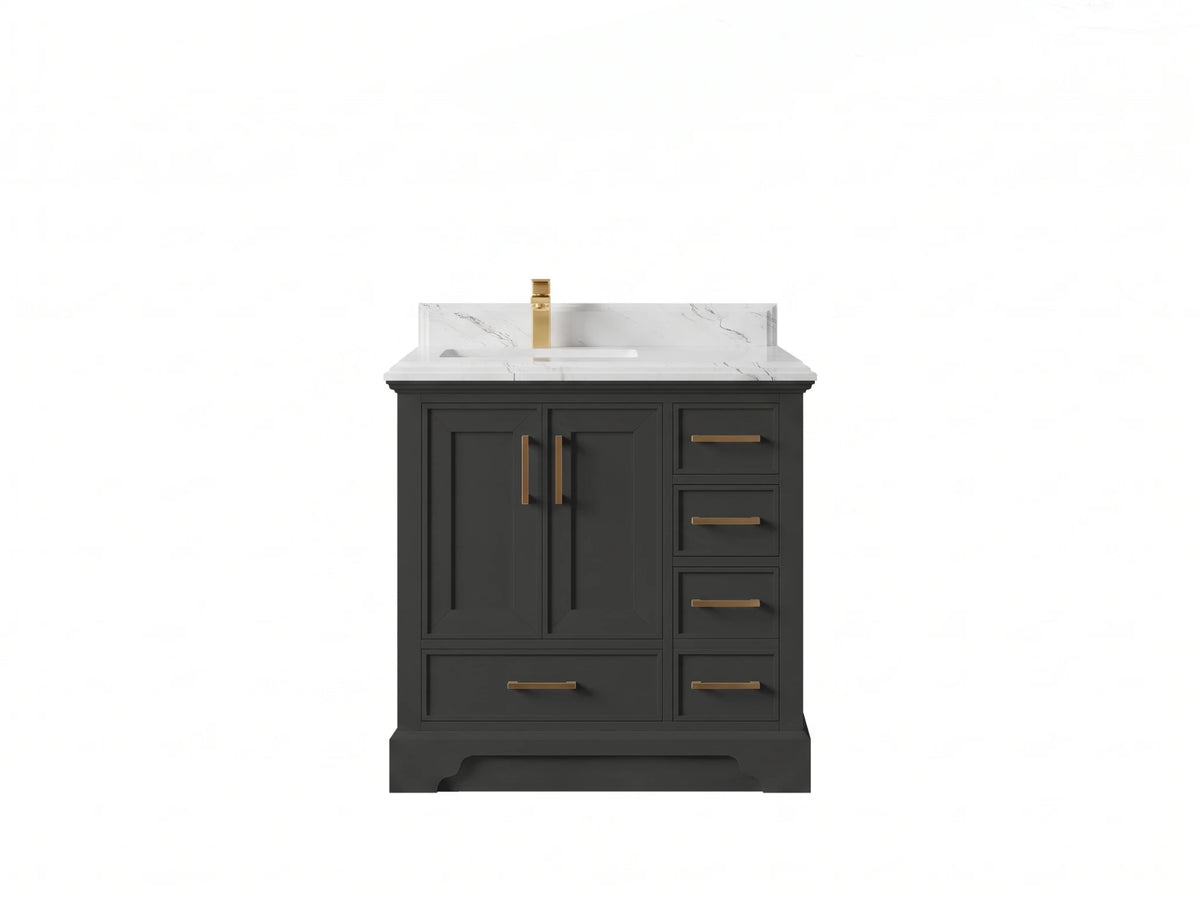 Charlotte 36 in. W x 22 in. D Left Offset Sink Bathroom Vanity