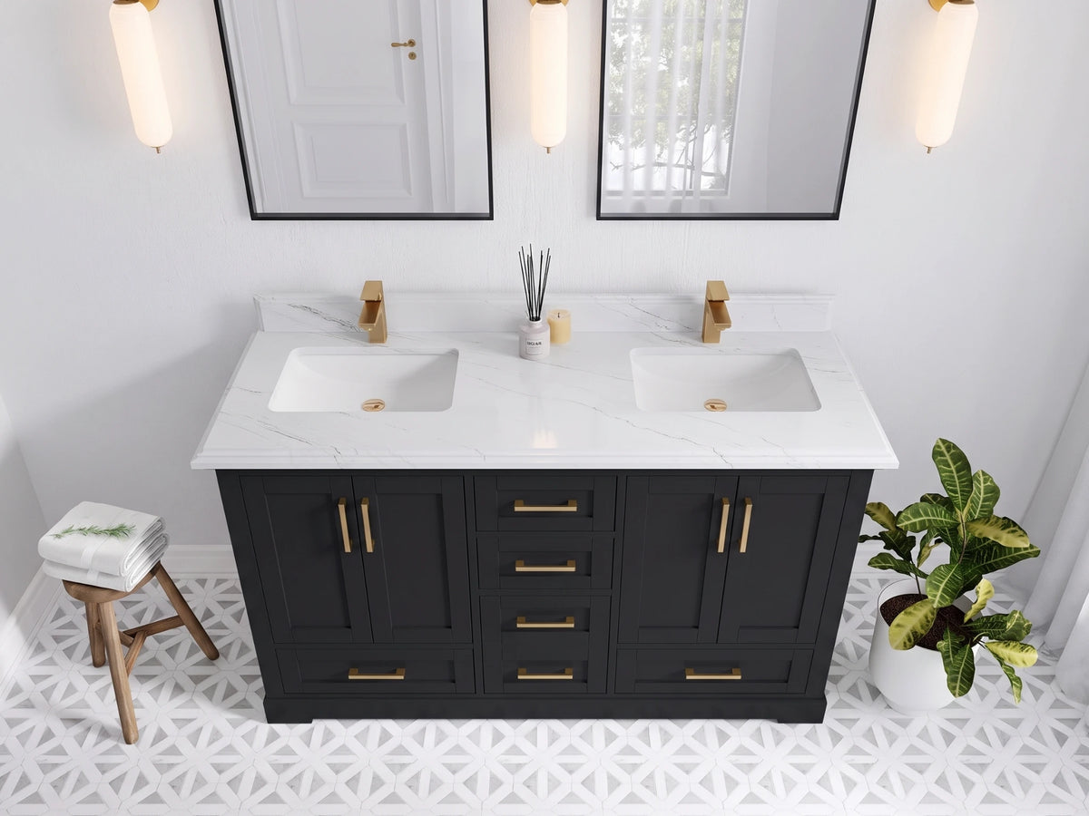 Boston 60 in. W x 22 in. D Double Sink Bathroom Vanity