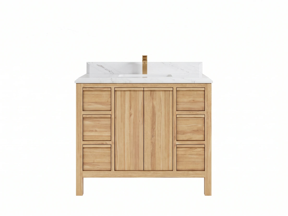 Elizabeth Teak Wood 42 in. W x 22 in. D Single Sink Bathroom Vanity