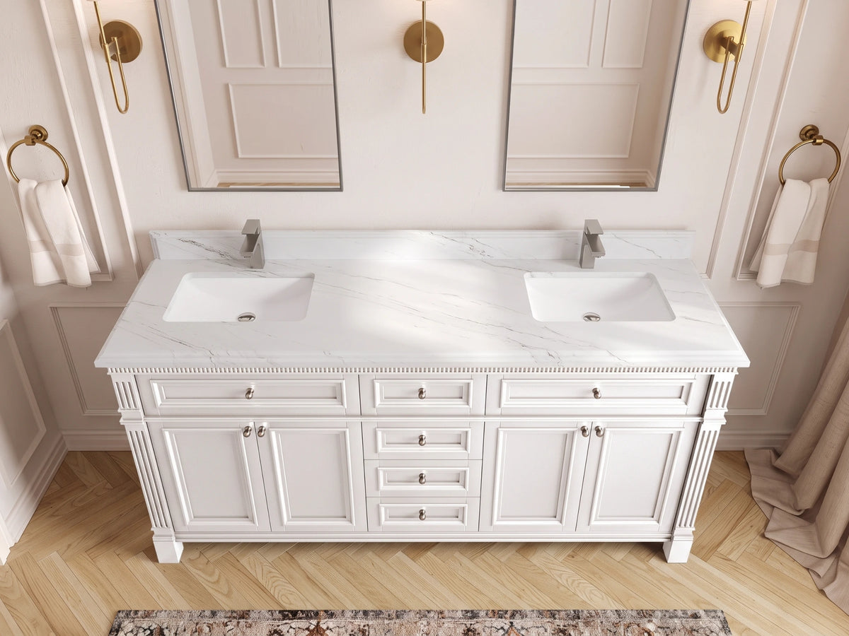 Paris 72 in. W x 22 in. D Double Sink Bathroom Vanity