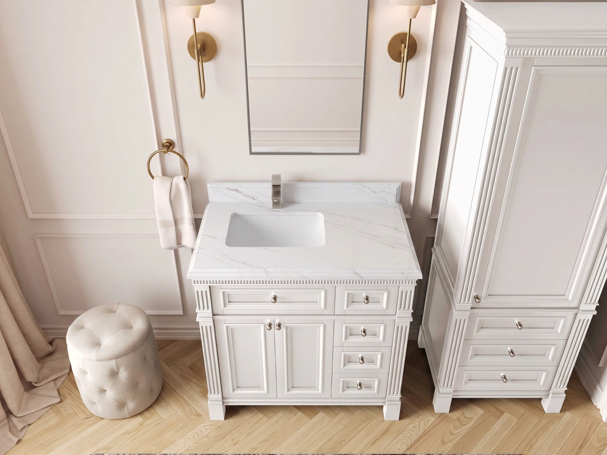 Paris 36 in. W x 22 in. D Left Offset Sink Bathroom Vanity