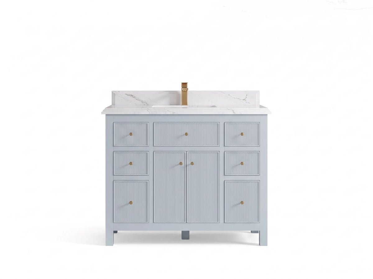 Sonoma 42 in W x 22 in D Free Standing Reeded Single Sink Bathroom Vanity