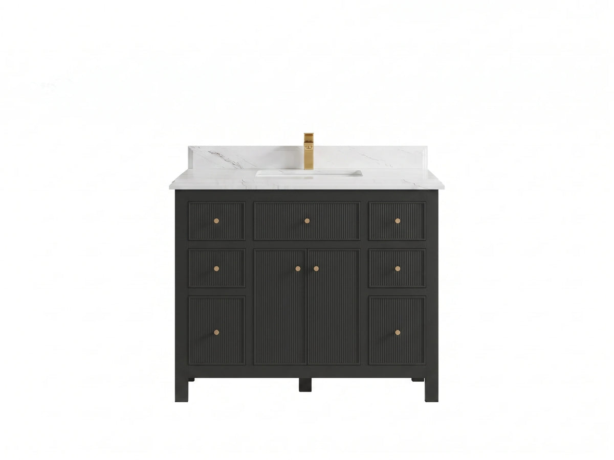 Sonoma 42 in W x 22 in D Free Standing Reeded Single Sink Bathroom Vanity