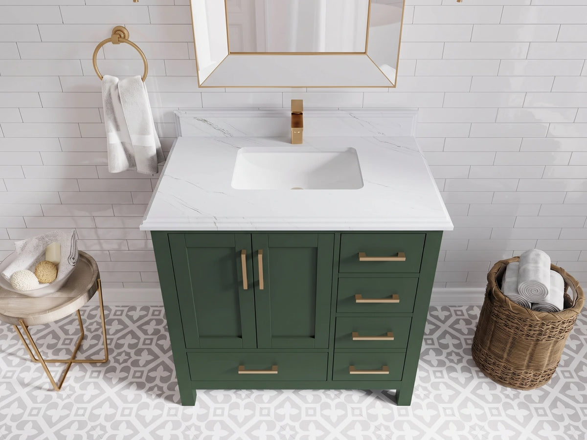 Malibu 36 in. W x 22 in. D Bathroom Vanity Center Sink
