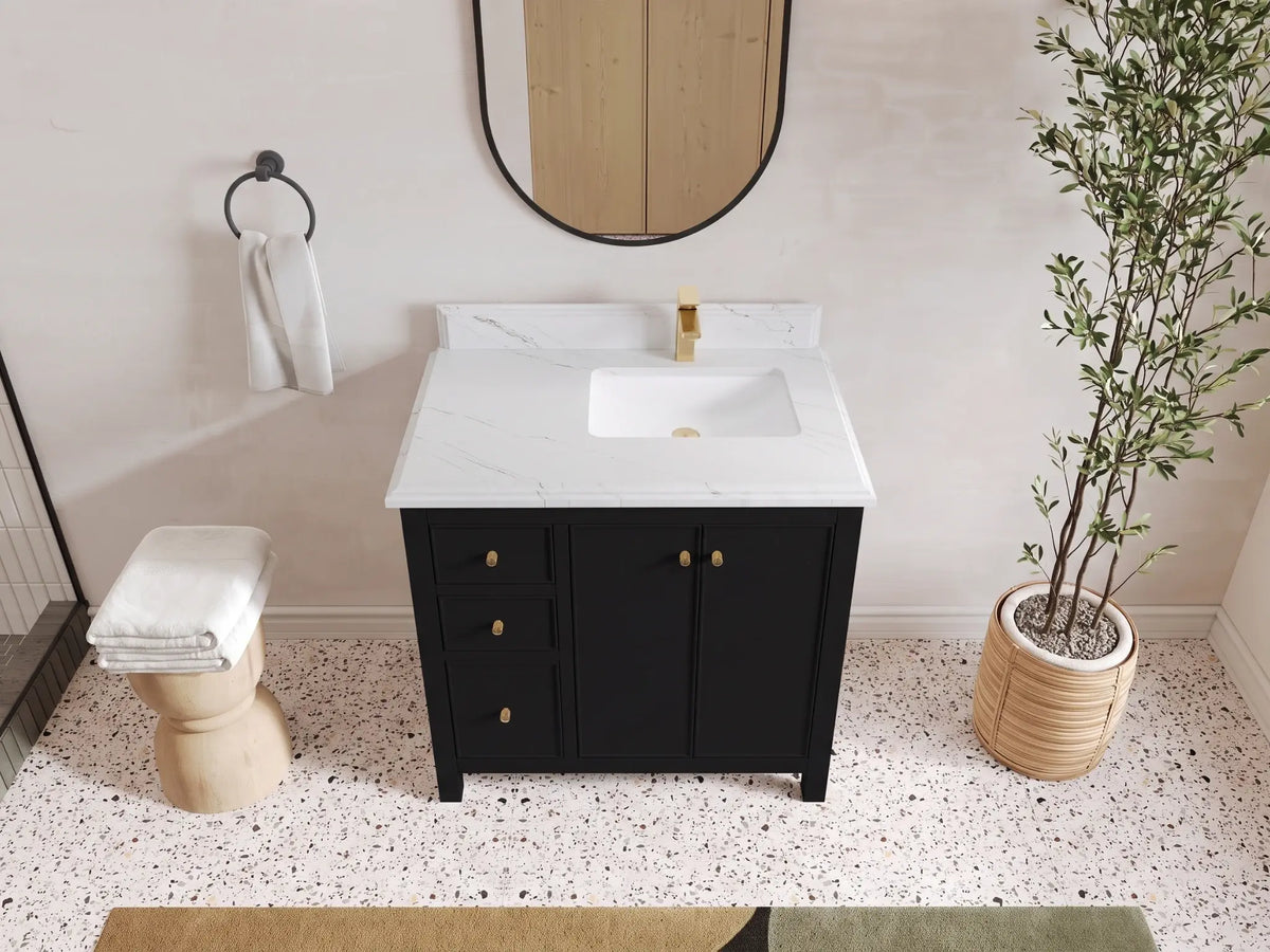 Chicago 36 in. W x 22 in. D Right Offset Sink Bathroom Vanity