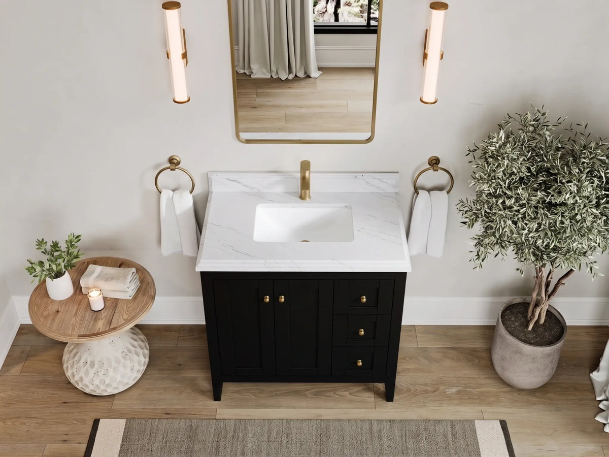 Atlanta 36 in. W x 22 in. D Center Sink Modern Bathroom Vanity