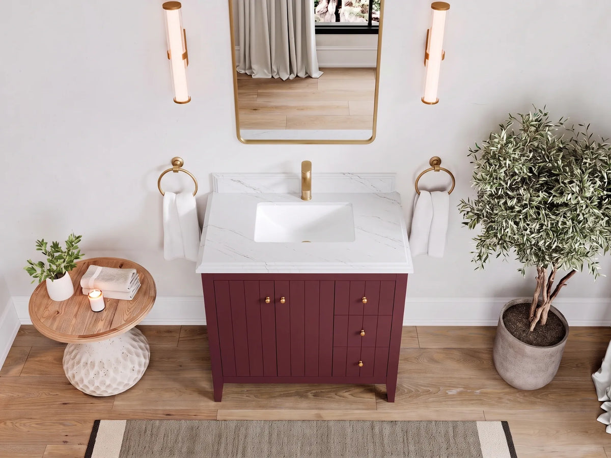 Atlanta 36 in. W x 22 in. D Center Sink Modern Bathroom Vanity