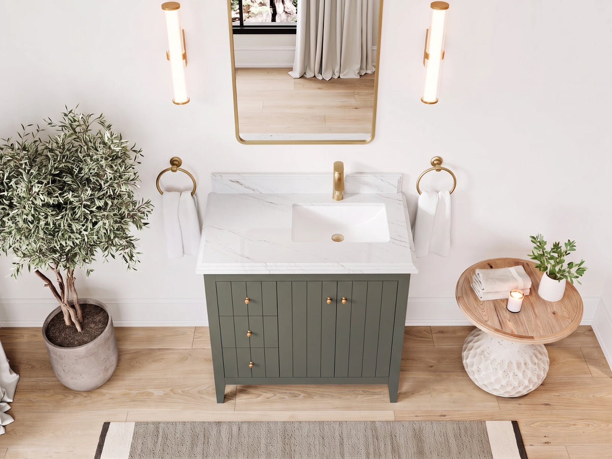 Atlanta 36 in. W x 22 in. D Left Offset Sink Bathroom Vanity