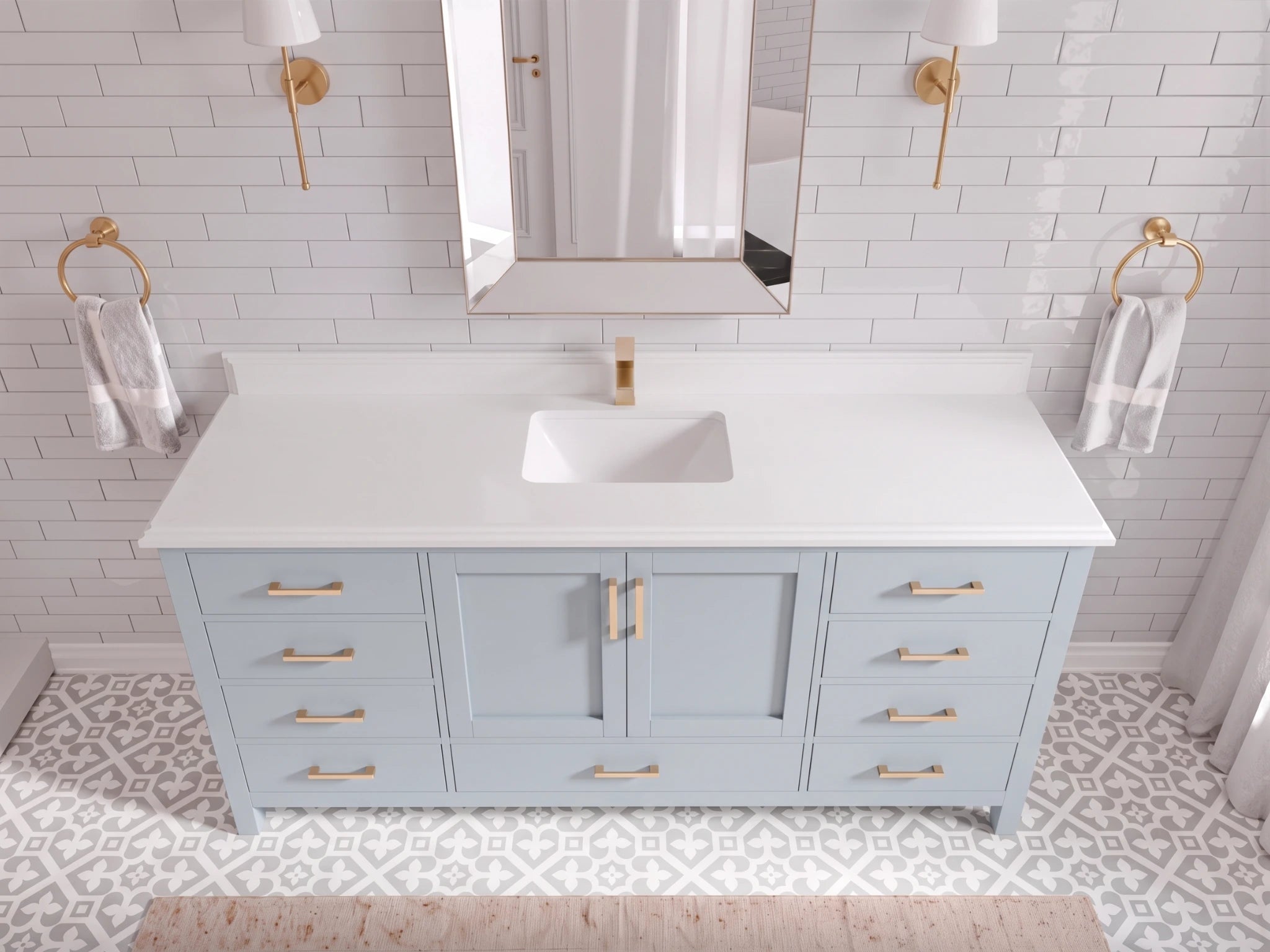 Malibu 72 in. W x 22 in. D Single Sink Bathroom Vanity