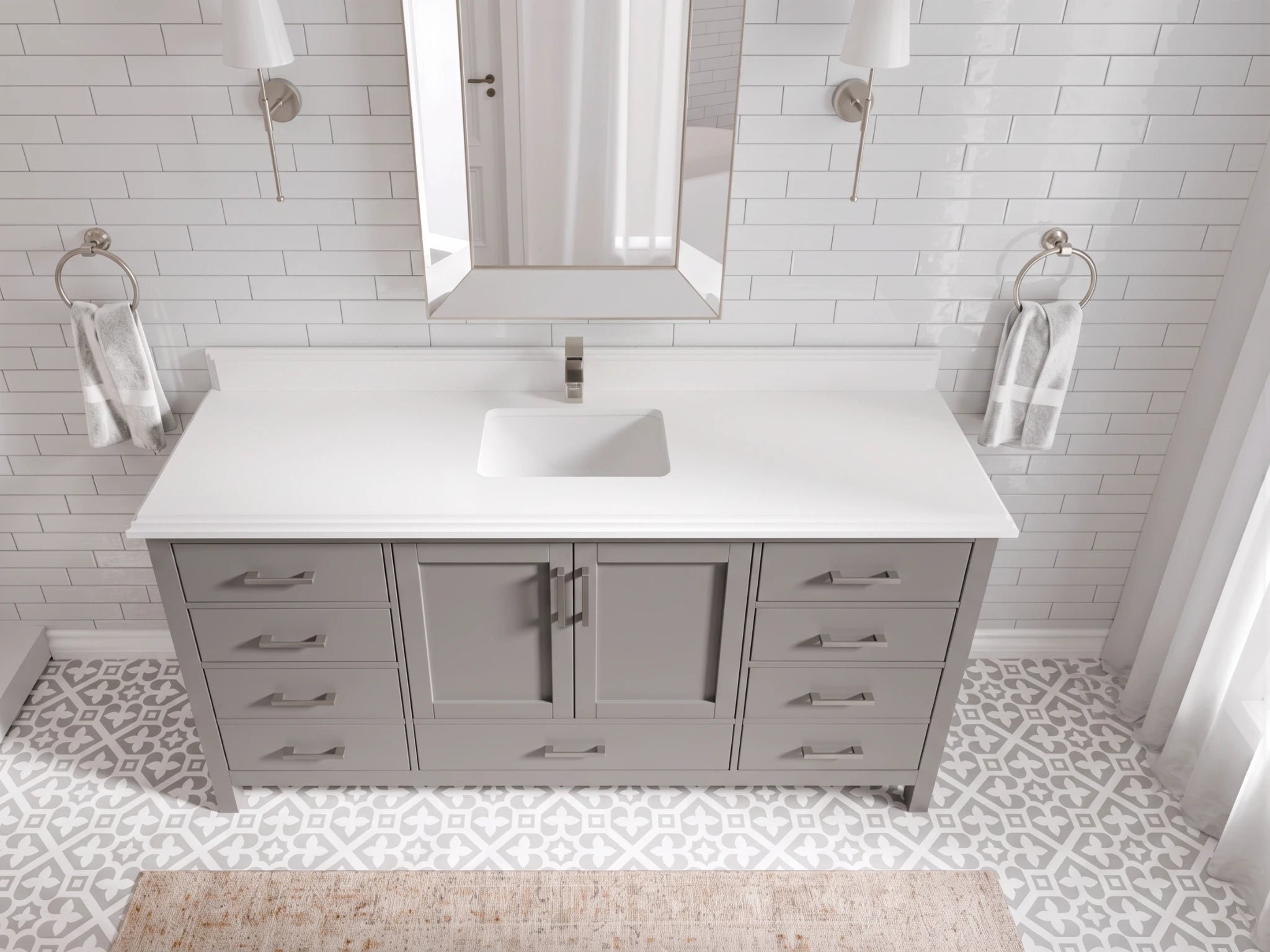 Malibu 72 in. W x 22 in. D Single Sink Bathroom Vanity