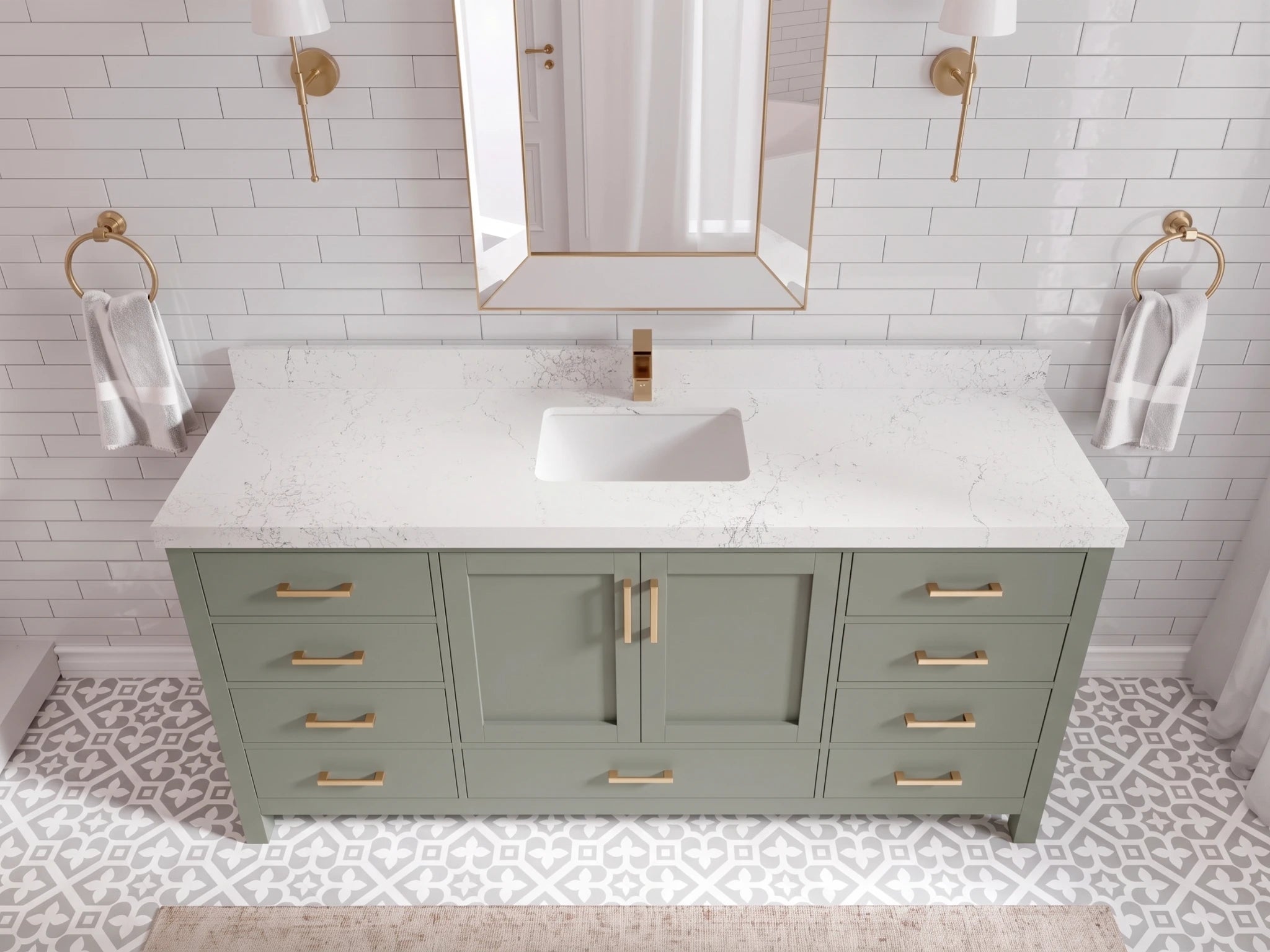 Malibu 72 in. W x 22 in. D Single Sink Bathroom Vanity