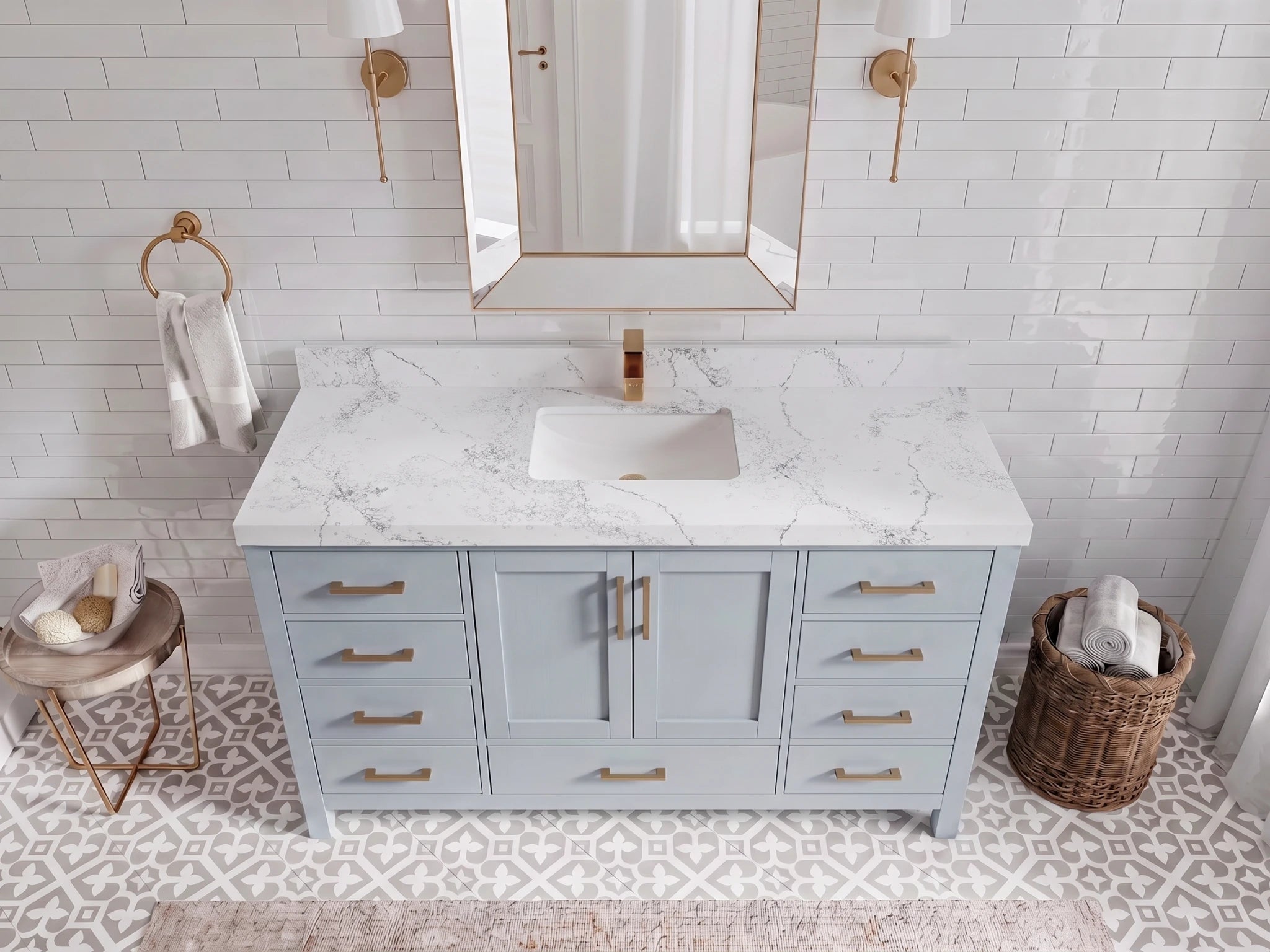 Malibu 60 in. W x 22 in. D Single Sink Bathroom Vanity