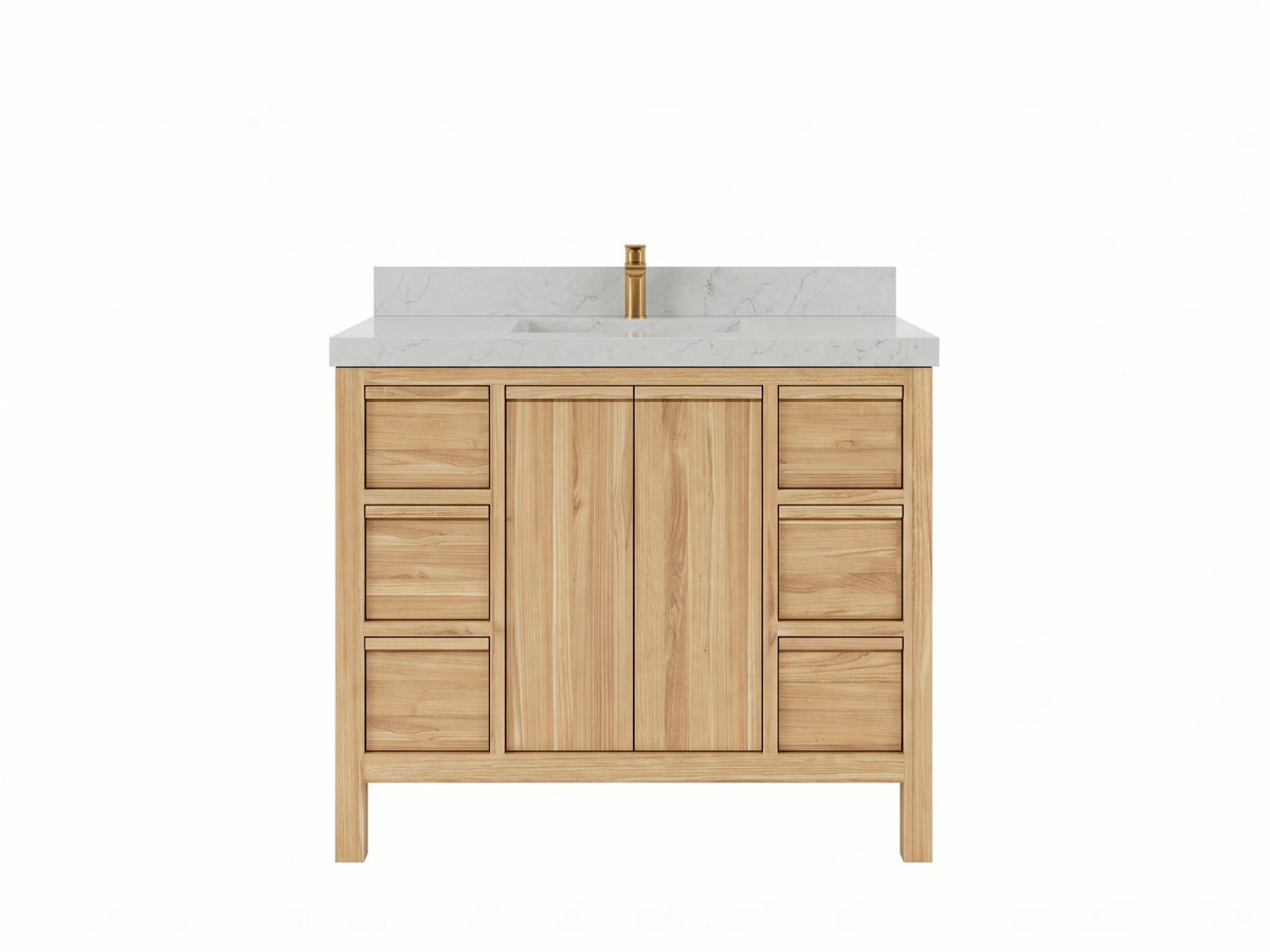 Elizabeth Teak Wood 42 in. W x 22 in. D Single Sink Bathroom Vanity