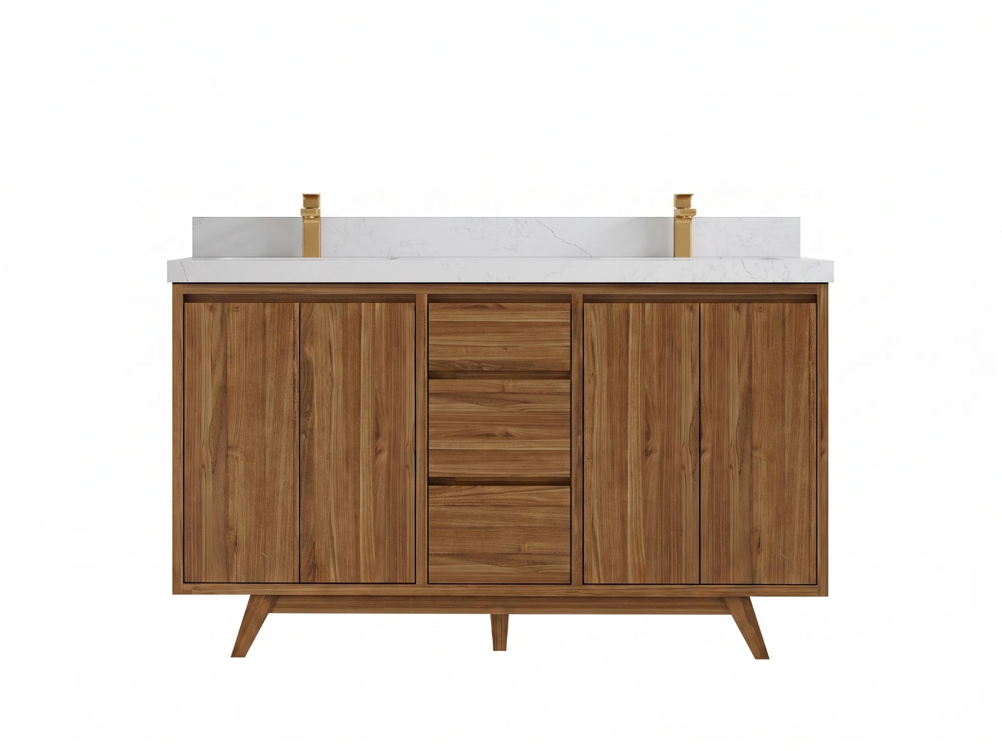 Madison Teak Wood 60 in. W x 22 in. D Double Sink Bathroom Vanity