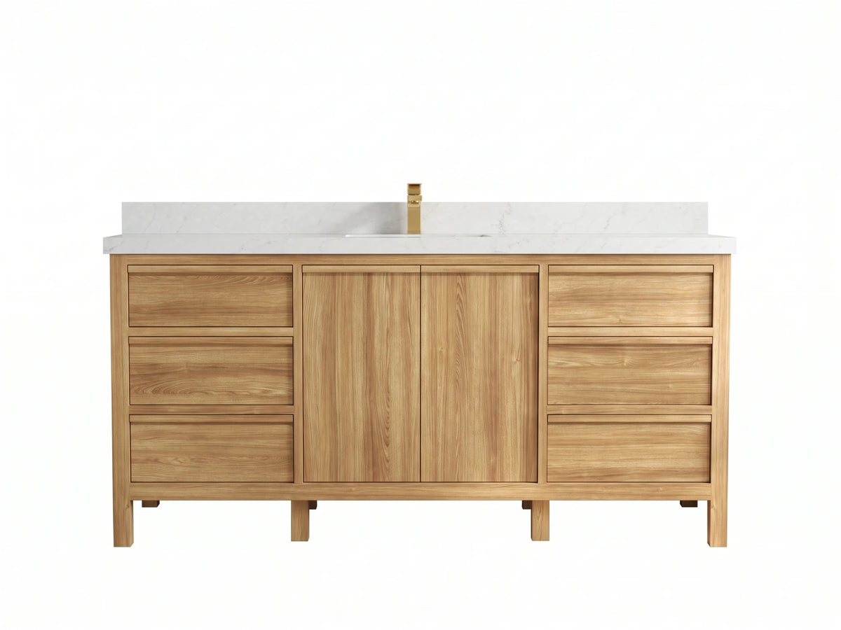 Elizabeth Teak Wood 72 in. W x 22 in. D Single Sink Bathroom Vanity