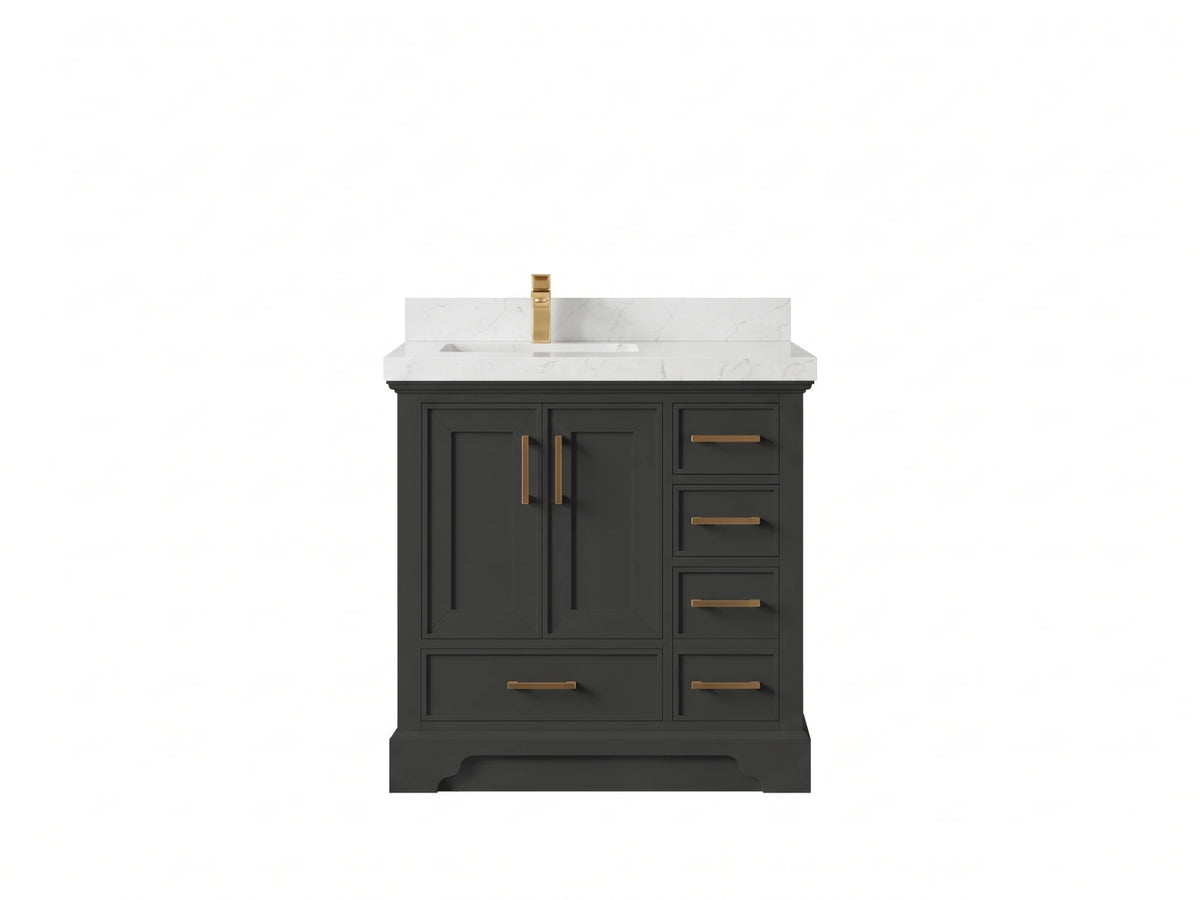Charlotte 36 in. W x 22 in. D Left Offset Sink Bathroom Vanity
