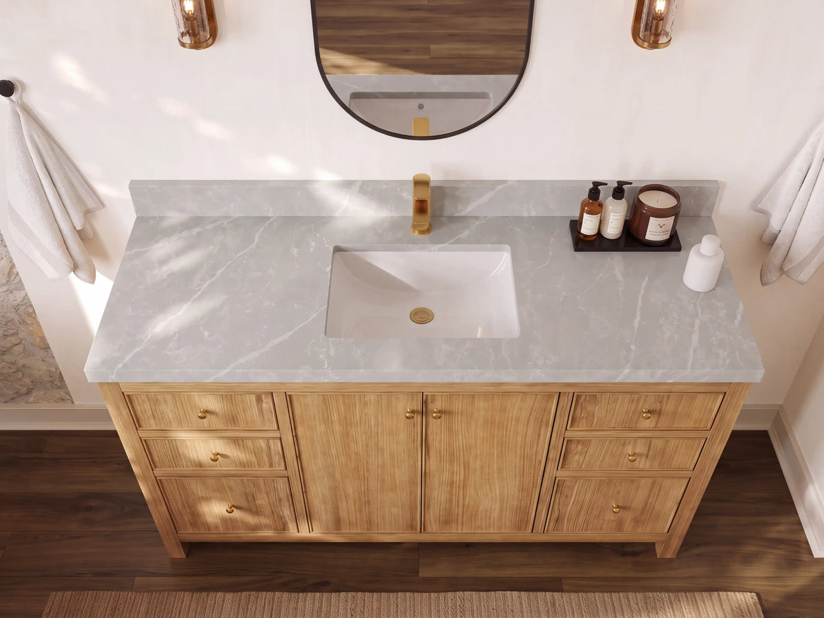 Chicago Teak 60 in. W x 22 in. D Single Sink Bathroom Vanity