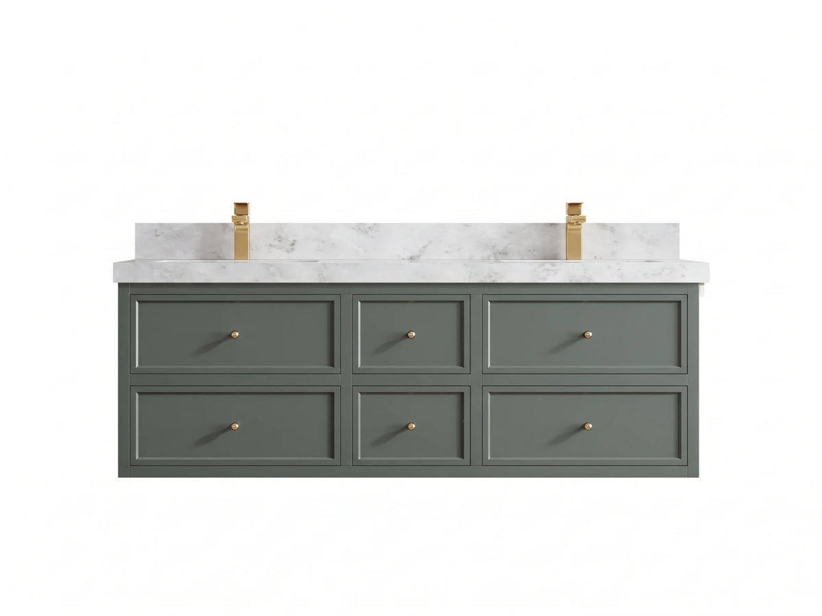 Roswell Floating 60 in. W x 22 in. D Double Sink Bathroom Vanity