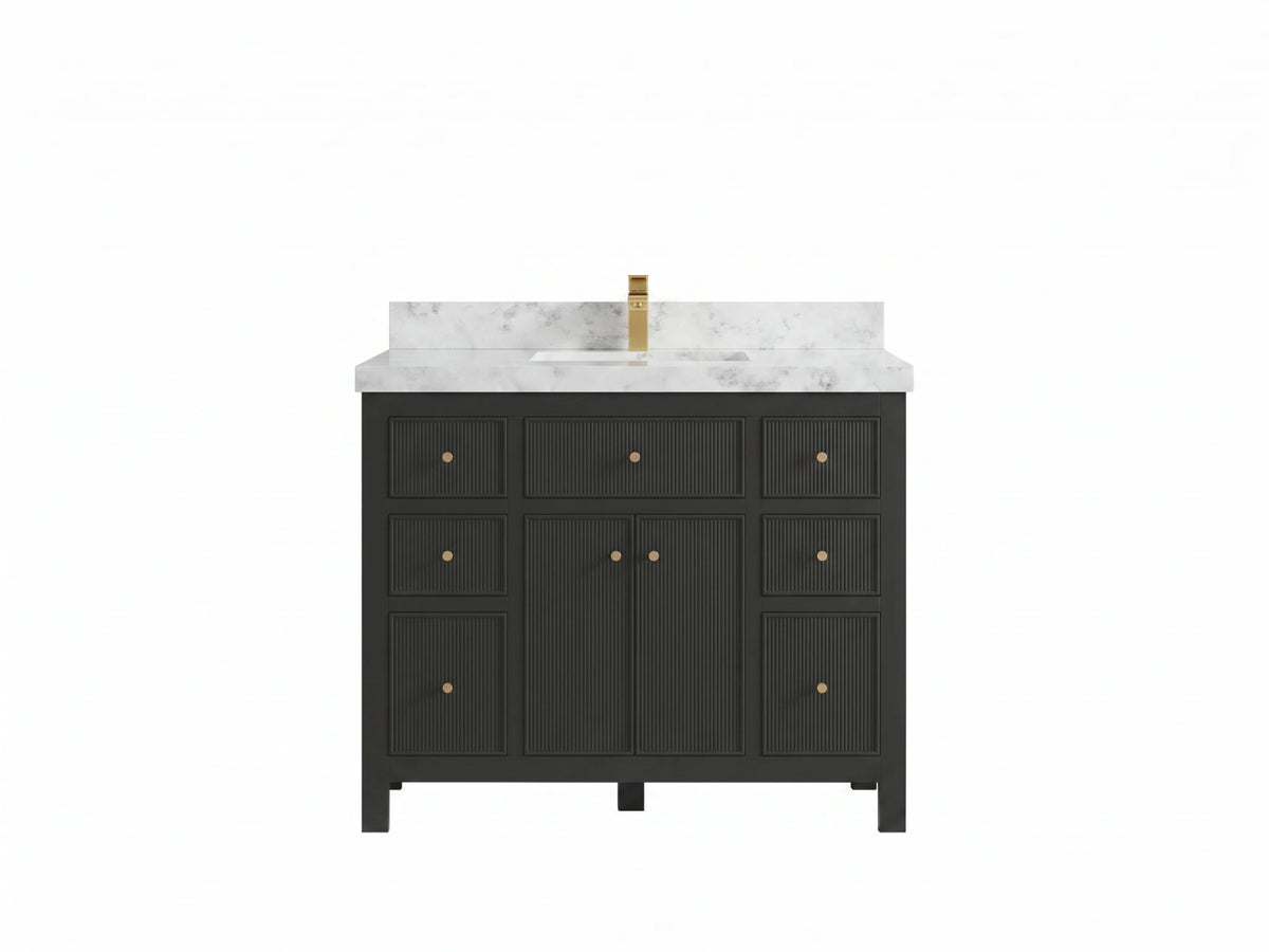 Sonoma 42 in W x 22 in D Free Standing Reeded Single Sink Bathroom Vanity