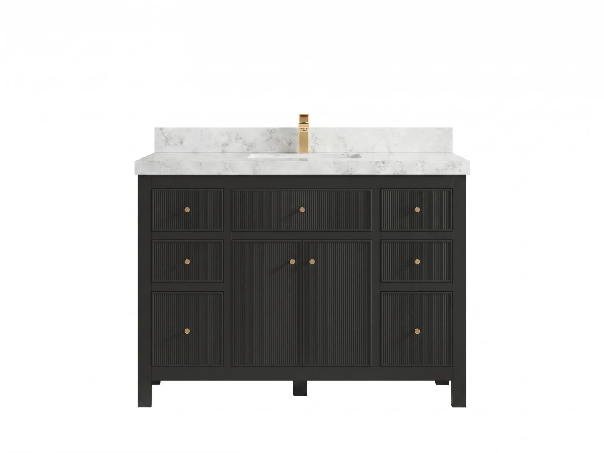 Sonoma 48 in W x 22 in D Free Standing Reeded Single Sink Bathroom Vanity